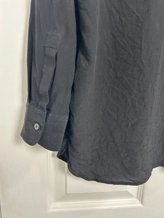 Babaton Black Silk Relaxed Fit Collared Shirt - Picture 5 of 7